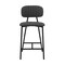 Armen Living Rococo 26" Gray Faux Leather and Metal Counter Height Bar Stool LCROBABLGRY26 - alternate 7